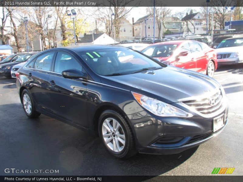 Pacific Blue Pearl / Gray 2011 Hyundai Sonata GLS