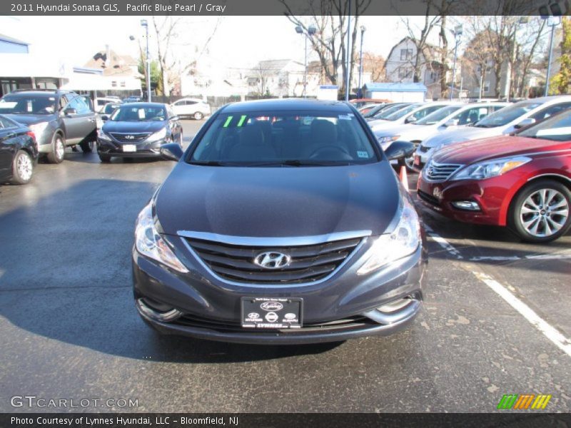 Pacific Blue Pearl / Gray 2011 Hyundai Sonata GLS