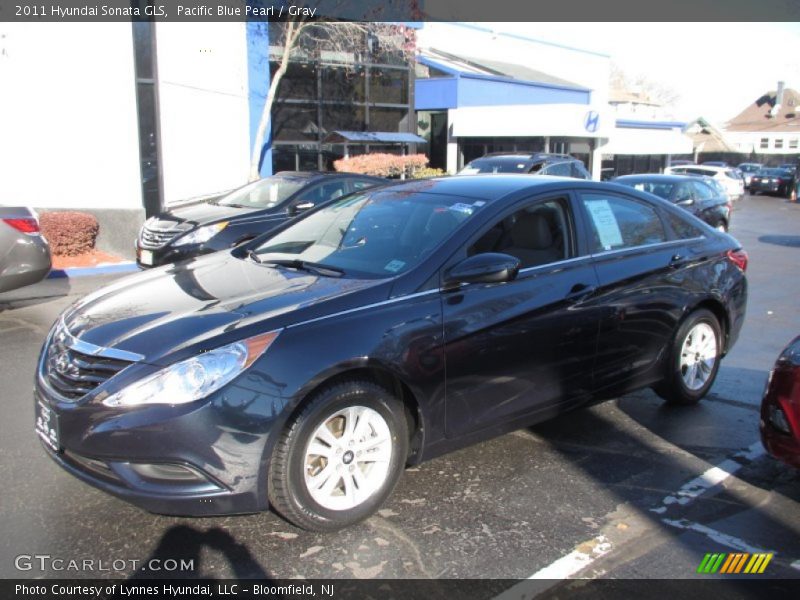 Pacific Blue Pearl / Gray 2011 Hyundai Sonata GLS