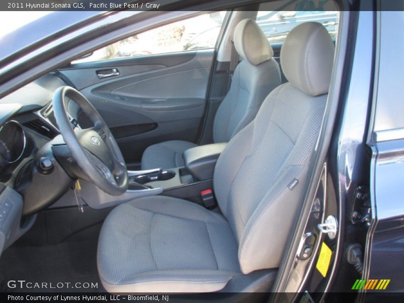 Pacific Blue Pearl / Gray 2011 Hyundai Sonata GLS