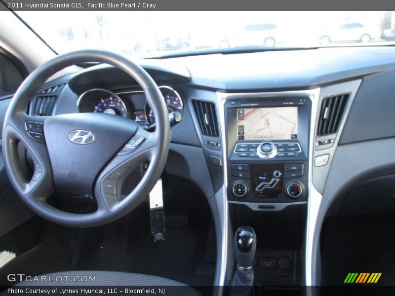 Pacific Blue Pearl / Gray 2011 Hyundai Sonata GLS