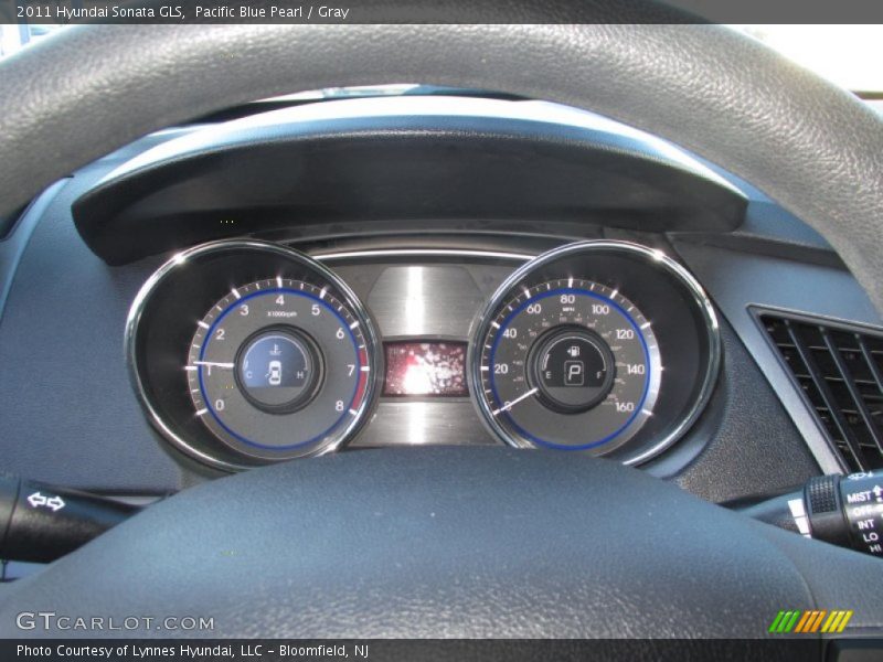 Pacific Blue Pearl / Gray 2011 Hyundai Sonata GLS