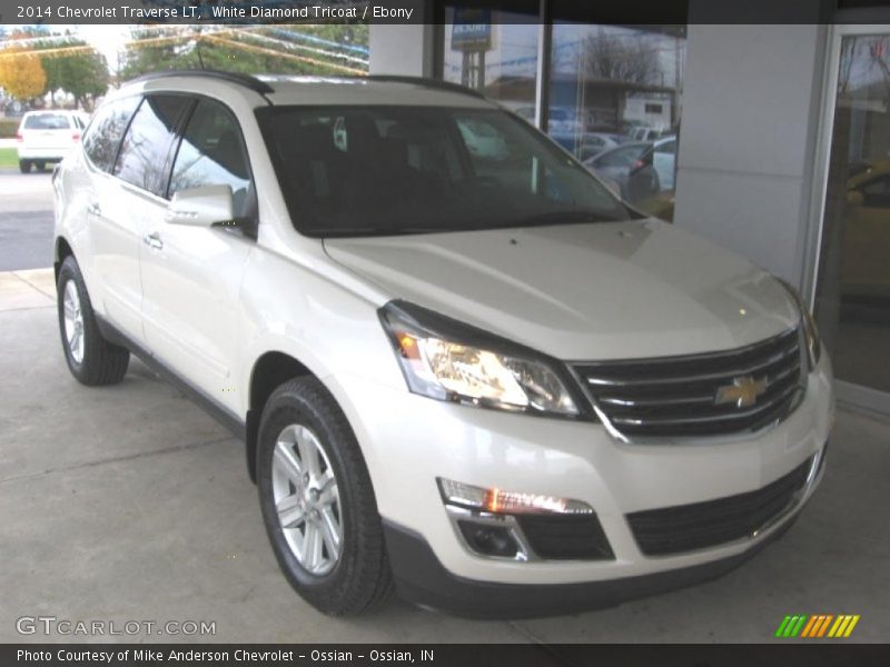 White Diamond Tricoat / Ebony 2014 Chevrolet Traverse LT