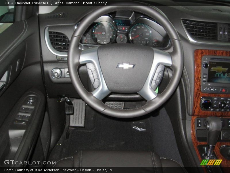 White Diamond Tricoat / Ebony 2014 Chevrolet Traverse LT