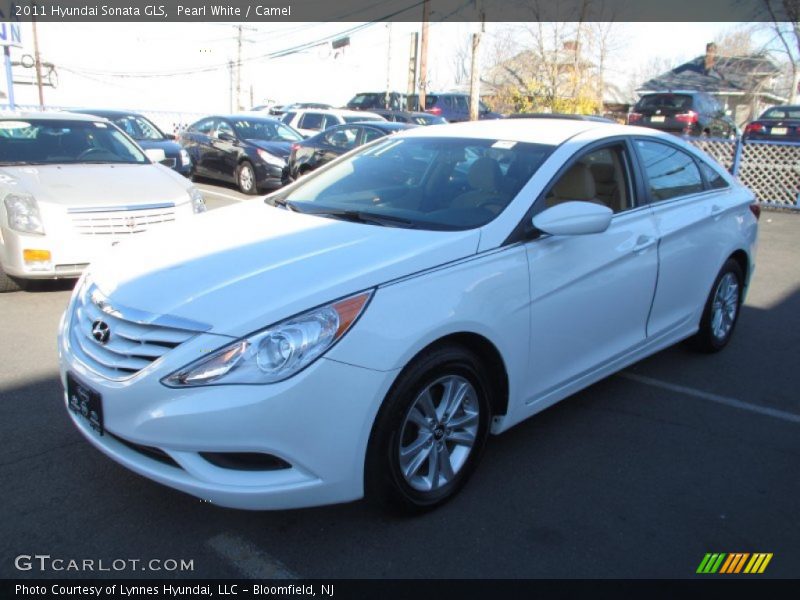 Pearl White / Camel 2011 Hyundai Sonata GLS