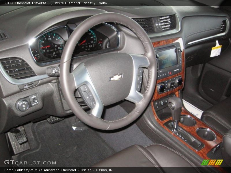 White Diamond Tricoat / Ebony 2014 Chevrolet Traverse LT