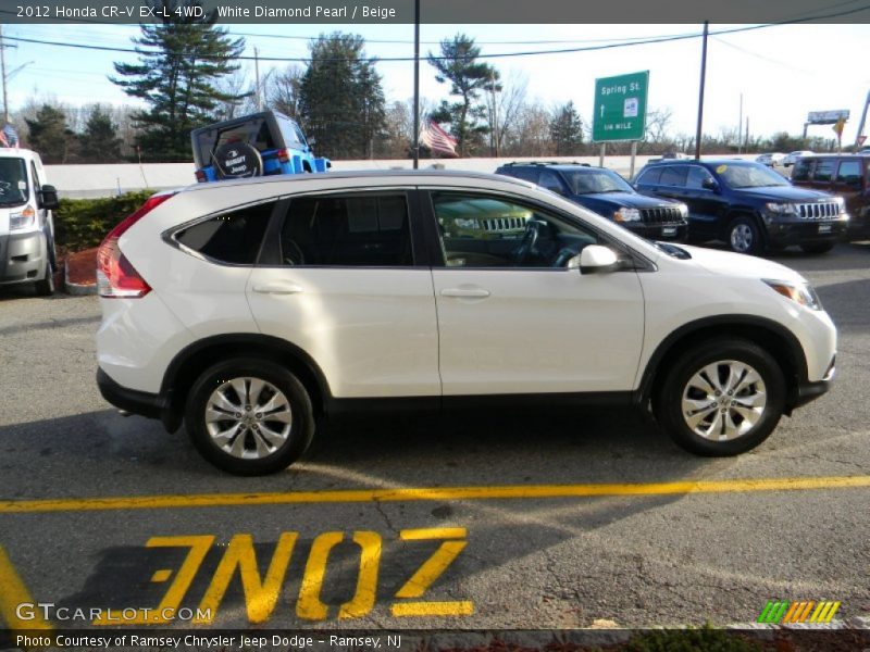 White Diamond Pearl / Beige 2012 Honda CR-V EX-L 4WD