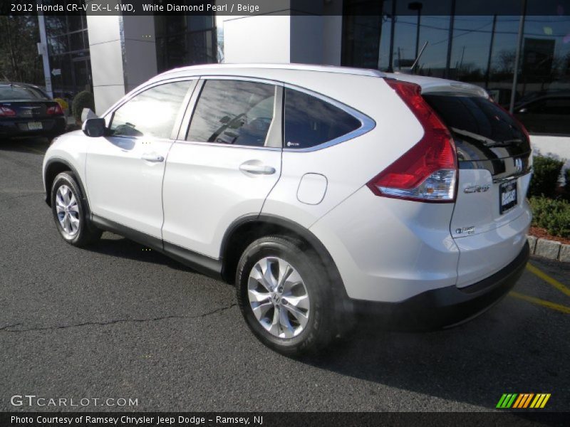 White Diamond Pearl / Beige 2012 Honda CR-V EX-L 4WD