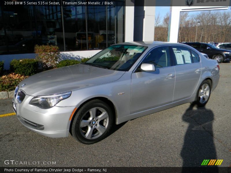Titanium Silver Metallic / Black 2008 BMW 5 Series 535xi Sedan
