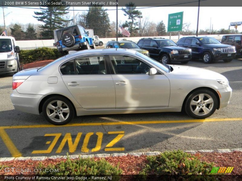 Titanium Silver Metallic / Black 2008 BMW 5 Series 535xi Sedan