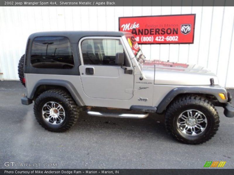 Silverstone Metallic / Agate Black 2002 Jeep Wrangler Sport 4x4