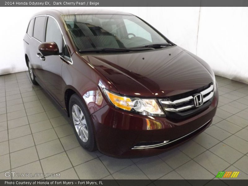 Dark Cherry Pearl / Beige 2014 Honda Odyssey EX