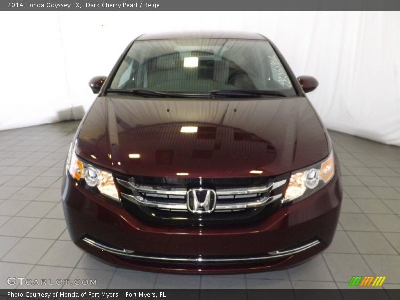 Dark Cherry Pearl / Beige 2014 Honda Odyssey EX