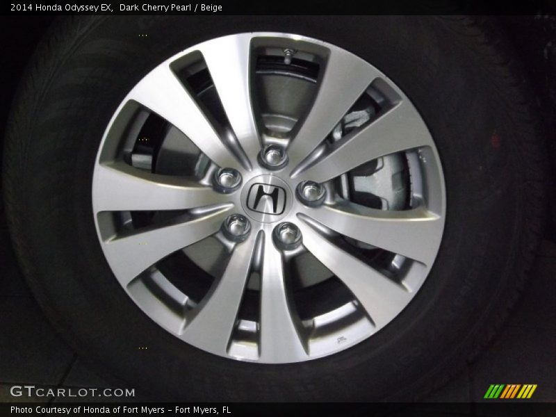 Dark Cherry Pearl / Beige 2014 Honda Odyssey EX