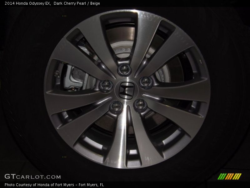 Dark Cherry Pearl / Beige 2014 Honda Odyssey EX