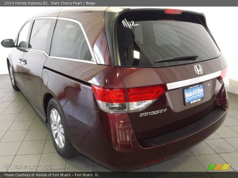 Dark Cherry Pearl / Beige 2014 Honda Odyssey EX
