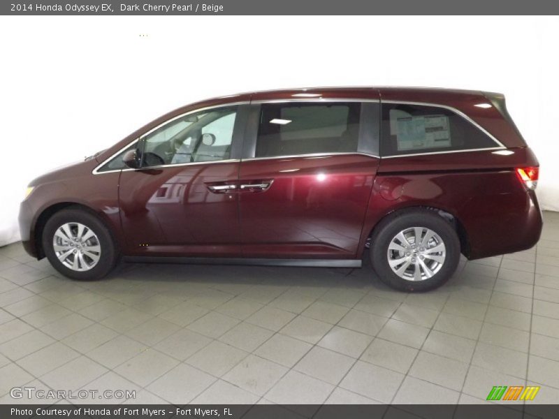 Dark Cherry Pearl / Beige 2014 Honda Odyssey EX