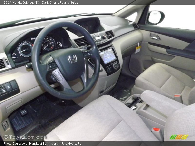 Dark Cherry Pearl / Beige 2014 Honda Odyssey EX