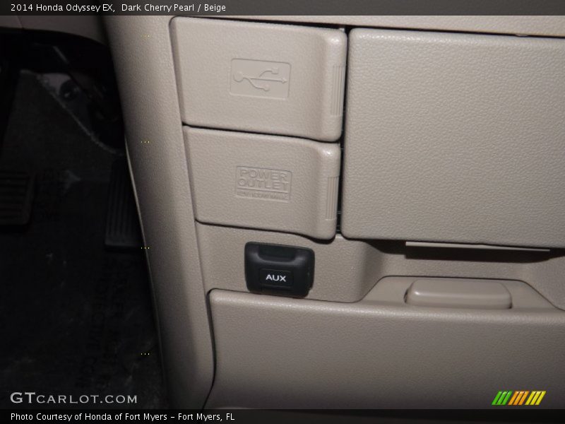 Dark Cherry Pearl / Beige 2014 Honda Odyssey EX