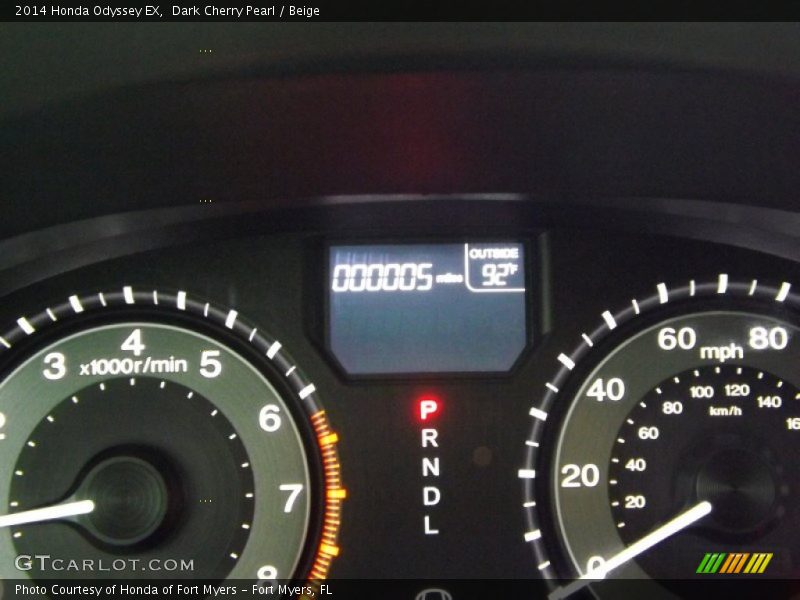 Dark Cherry Pearl / Beige 2014 Honda Odyssey EX