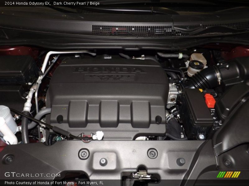 Dark Cherry Pearl / Beige 2014 Honda Odyssey EX