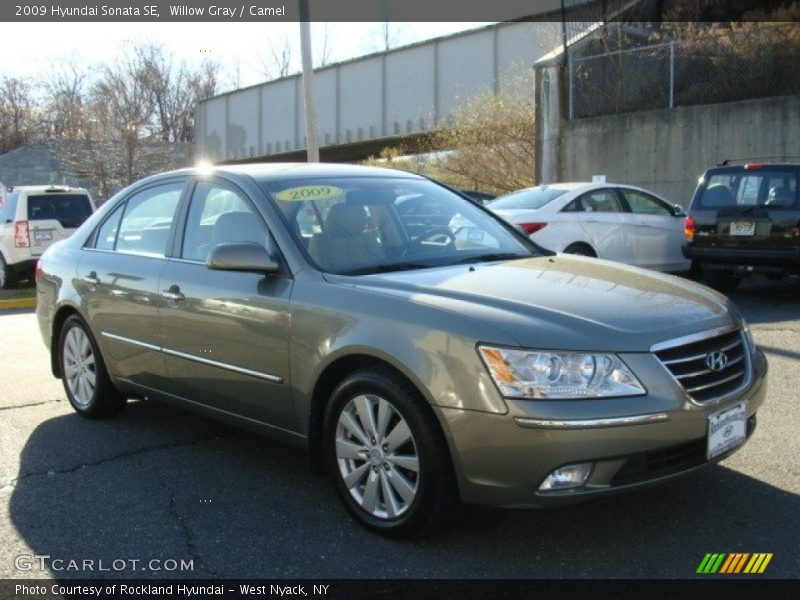 Willow Gray / Camel 2009 Hyundai Sonata SE