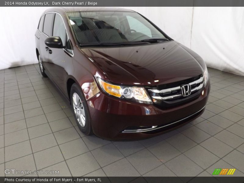 Dark Cherry Pearl / Beige 2014 Honda Odyssey LX