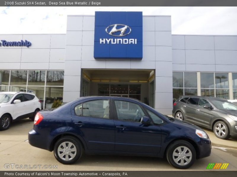Deep Sea Blue Metallic / Beige 2008 Suzuki SX4 Sedan