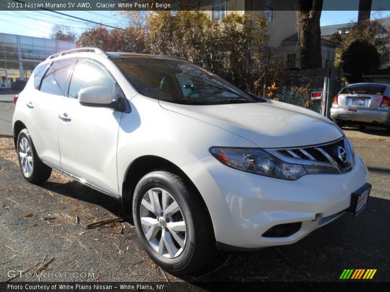 Glacier White Pearl / Beige 2011 Nissan Murano SV AWD