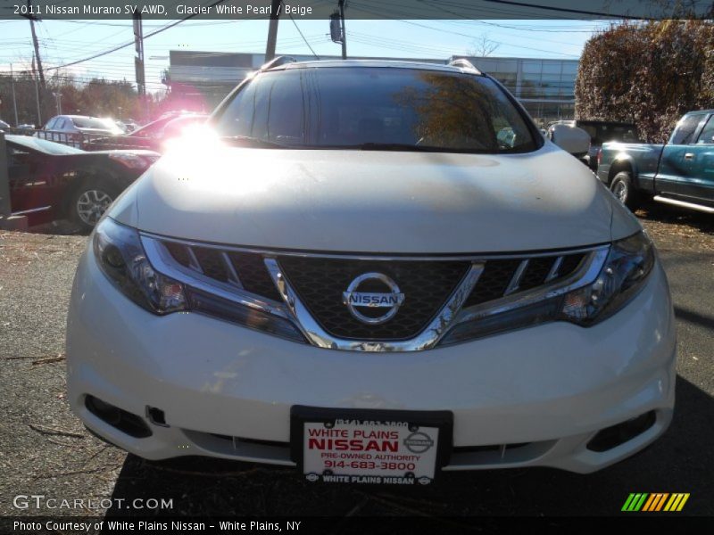 Glacier White Pearl / Beige 2011 Nissan Murano SV AWD