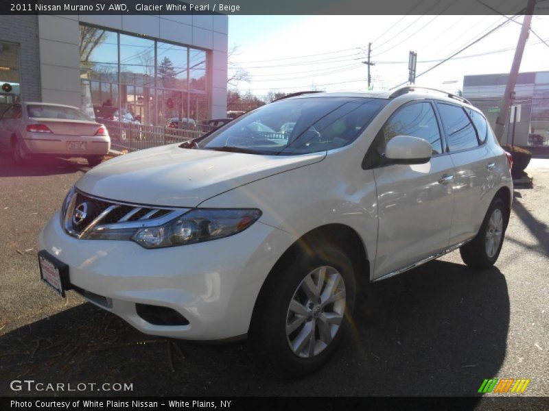Glacier White Pearl / Beige 2011 Nissan Murano SV AWD