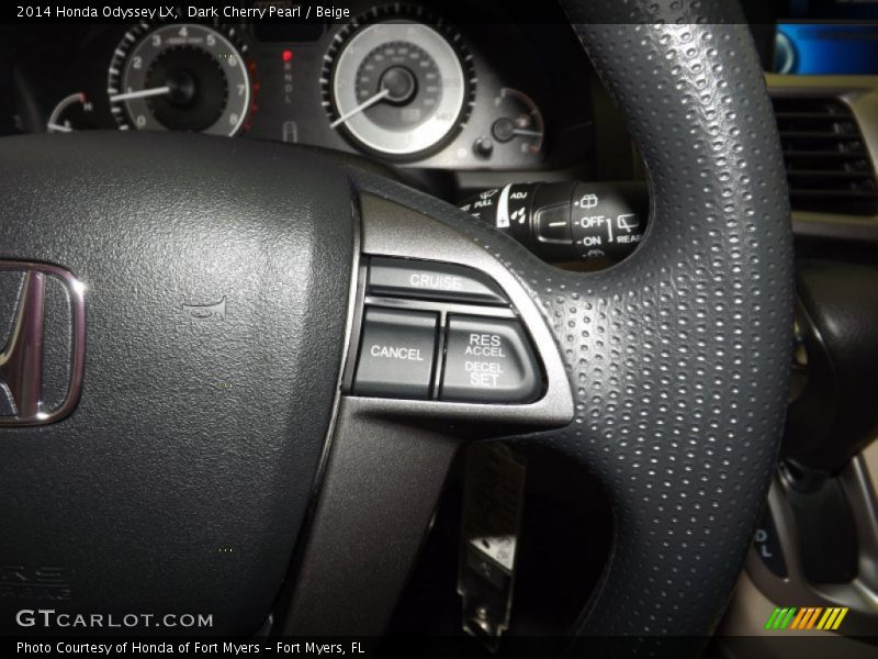 Dark Cherry Pearl / Beige 2014 Honda Odyssey LX