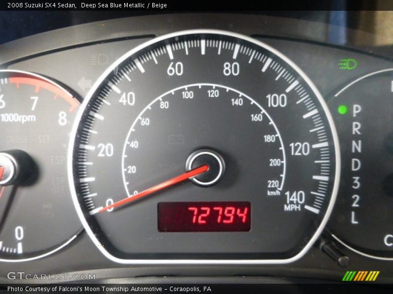Deep Sea Blue Metallic / Beige 2008 Suzuki SX4 Sedan