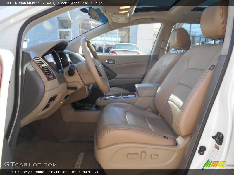 Glacier White Pearl / Beige 2011 Nissan Murano SV AWD