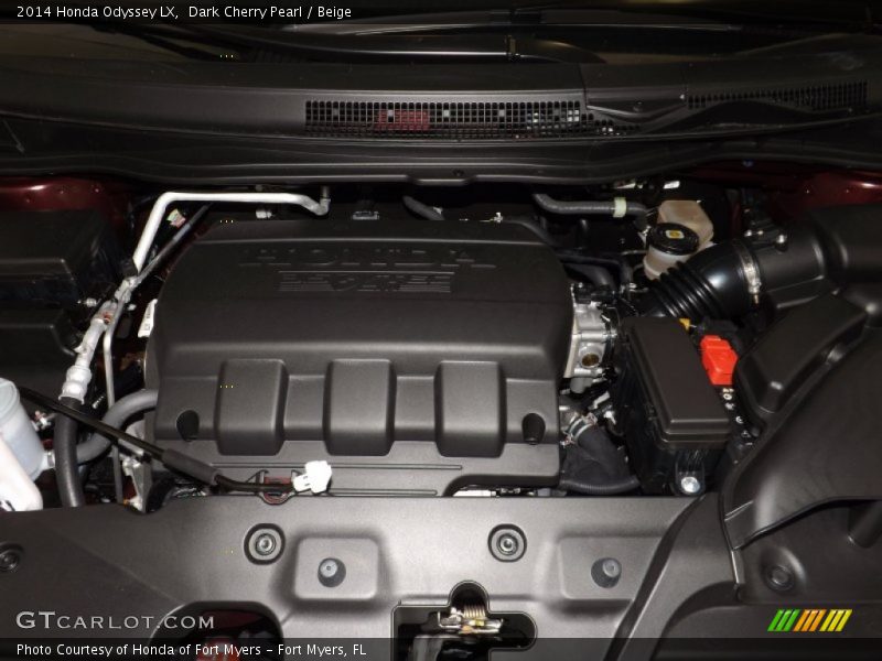 Dark Cherry Pearl / Beige 2014 Honda Odyssey LX