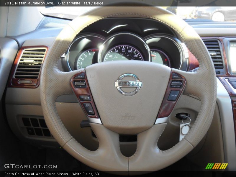 Glacier White Pearl / Beige 2011 Nissan Murano SV AWD