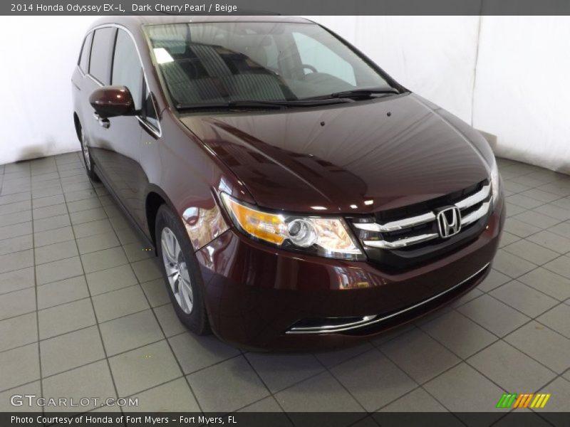 Dark Cherry Pearl / Beige 2014 Honda Odyssey EX-L