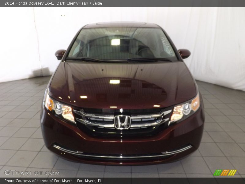 Dark Cherry Pearl / Beige 2014 Honda Odyssey EX-L