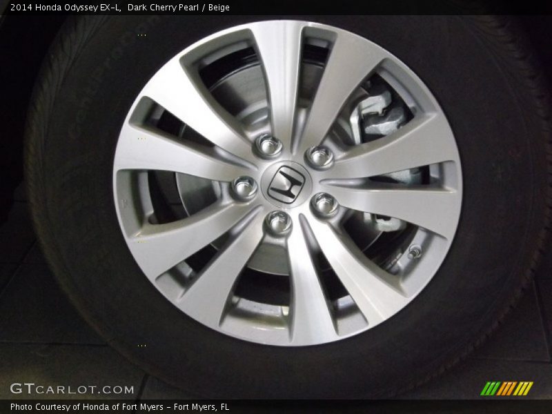 Dark Cherry Pearl / Beige 2014 Honda Odyssey EX-L