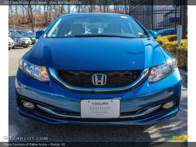 Dyno Blue Pearl / Gray 2013 Honda Civic EX-L Sedan