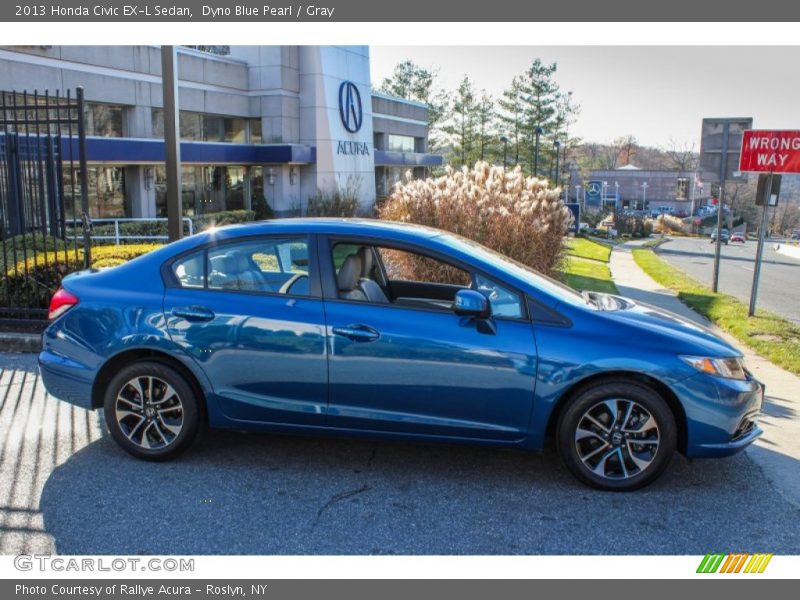 Dyno Blue Pearl / Gray 2013 Honda Civic EX-L Sedan