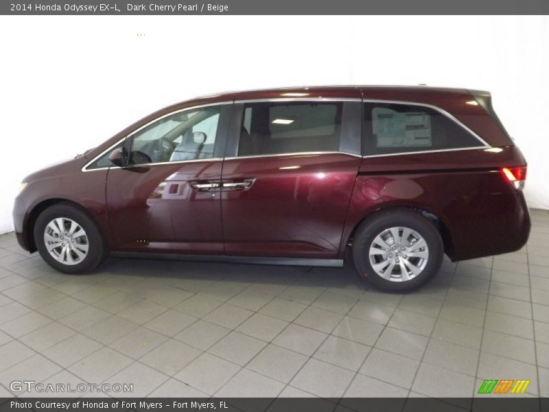 Dark Cherry Pearl / Beige 2014 Honda Odyssey EX-L