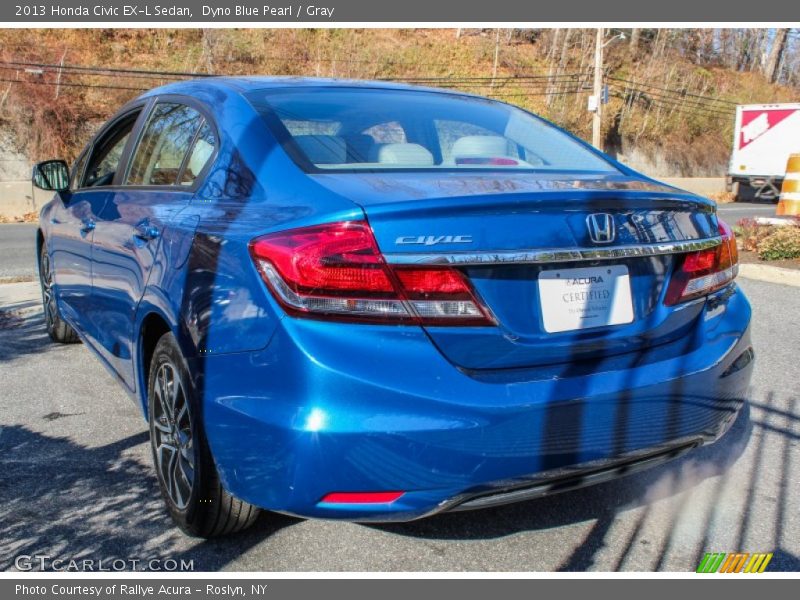 Dyno Blue Pearl / Gray 2013 Honda Civic EX-L Sedan