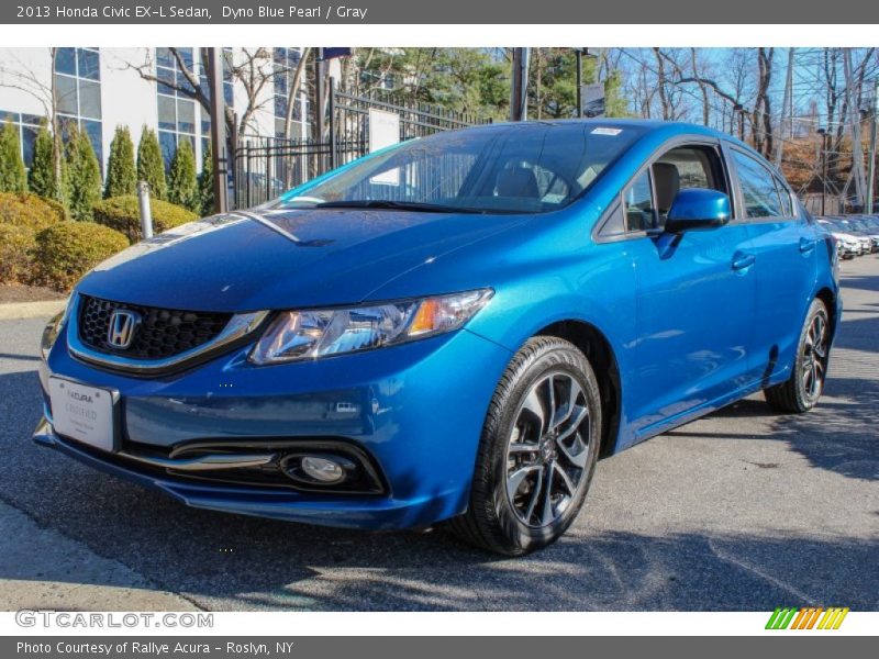 Dyno Blue Pearl / Gray 2013 Honda Civic EX-L Sedan