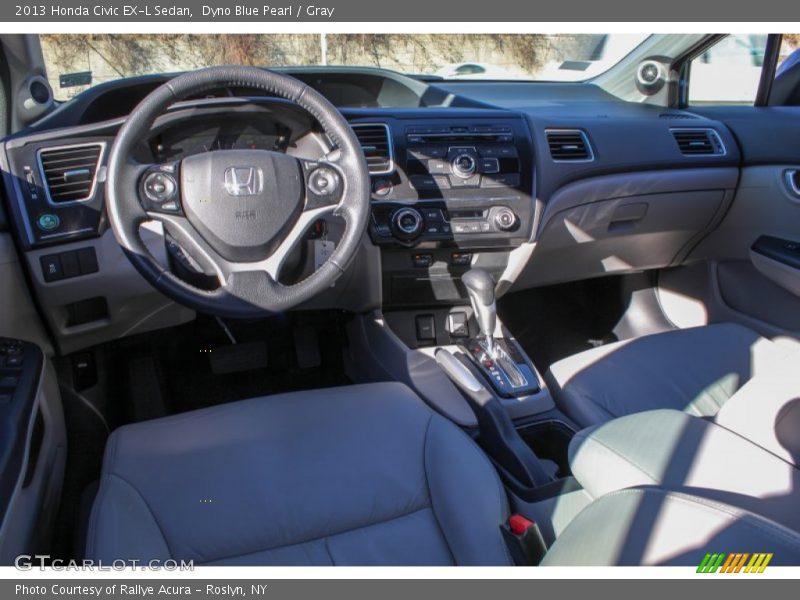 Dyno Blue Pearl / Gray 2013 Honda Civic EX-L Sedan
