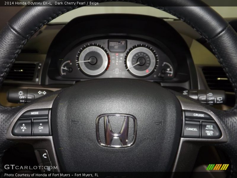 Dark Cherry Pearl / Beige 2014 Honda Odyssey EX-L