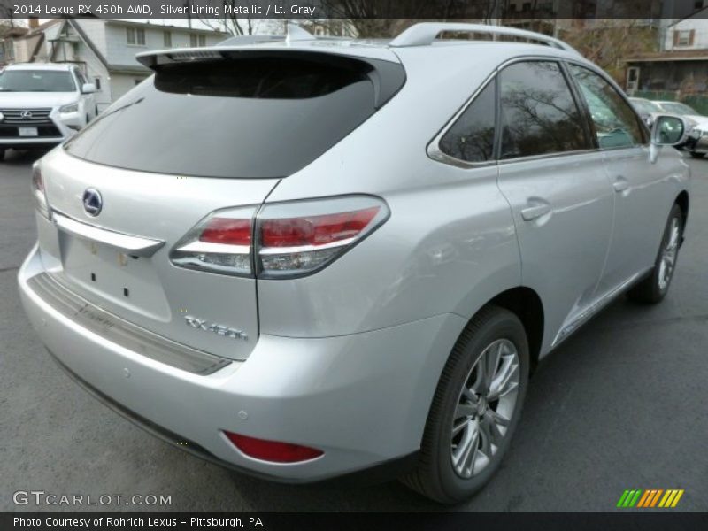 Silver Lining Metallic / Lt. Gray 2014 Lexus RX 450h AWD