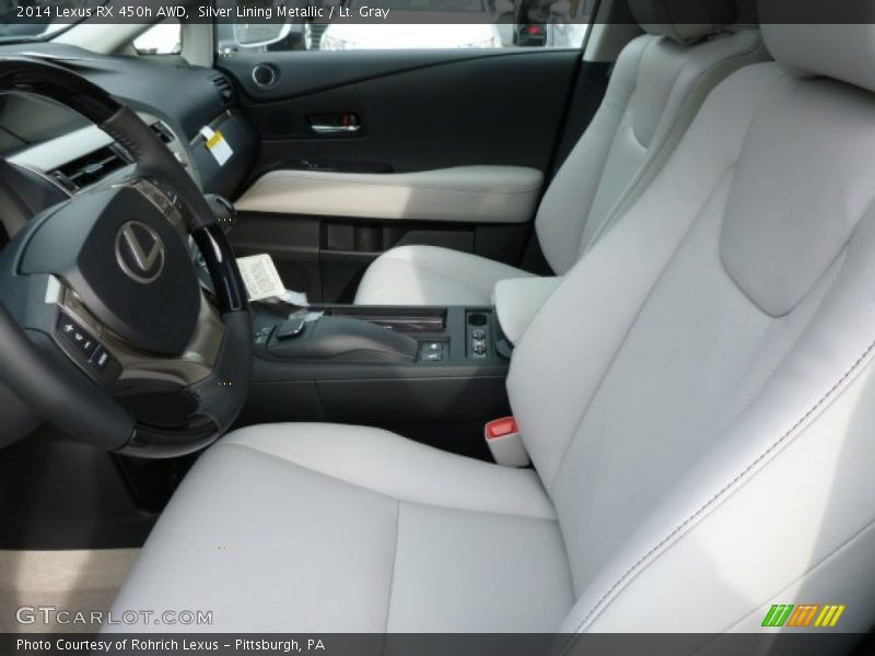 Silver Lining Metallic / Lt. Gray 2014 Lexus RX 450h AWD