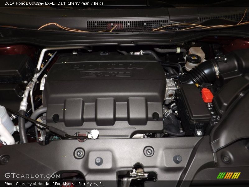 Dark Cherry Pearl / Beige 2014 Honda Odyssey EX-L