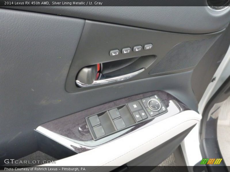 Silver Lining Metallic / Lt. Gray 2014 Lexus RX 450h AWD